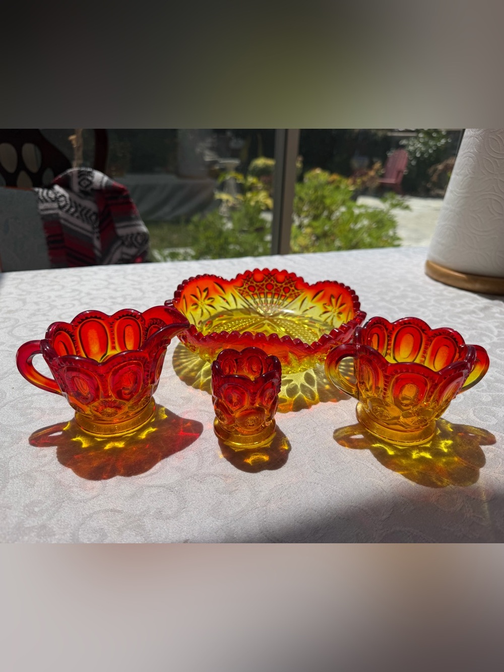 Vintage Le smith Amberina Gradient Glass Serving Set